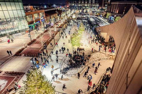 Ice Skating Near Lambeau Field at Titletown Hyvee Plaza.